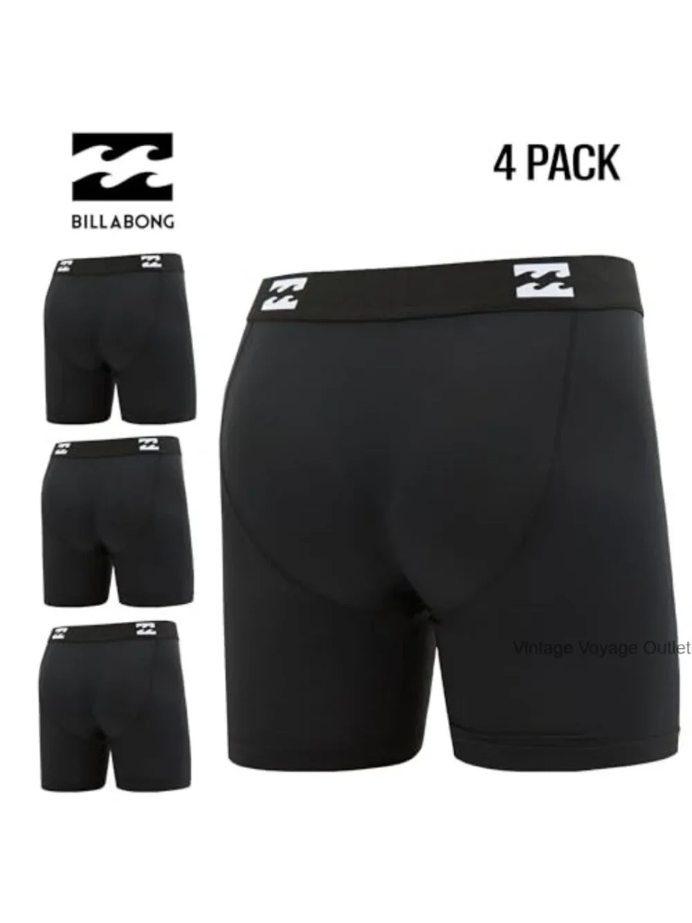 4 Pack Men's Performance Boxer Briefs, Long Leg Compression Shorts, Moisture